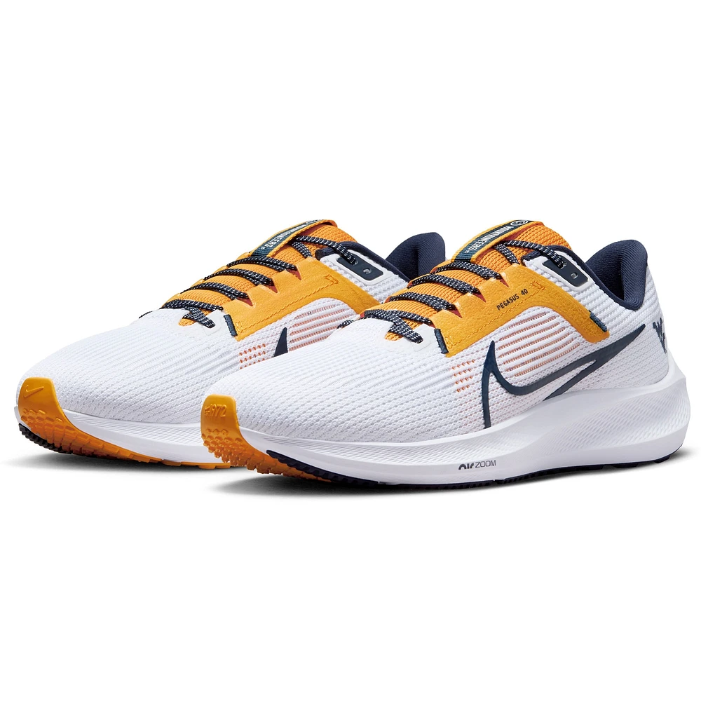 Chaussure de course unisexe Nike White West Virginia Mountaineers Zoom Pegasus 40