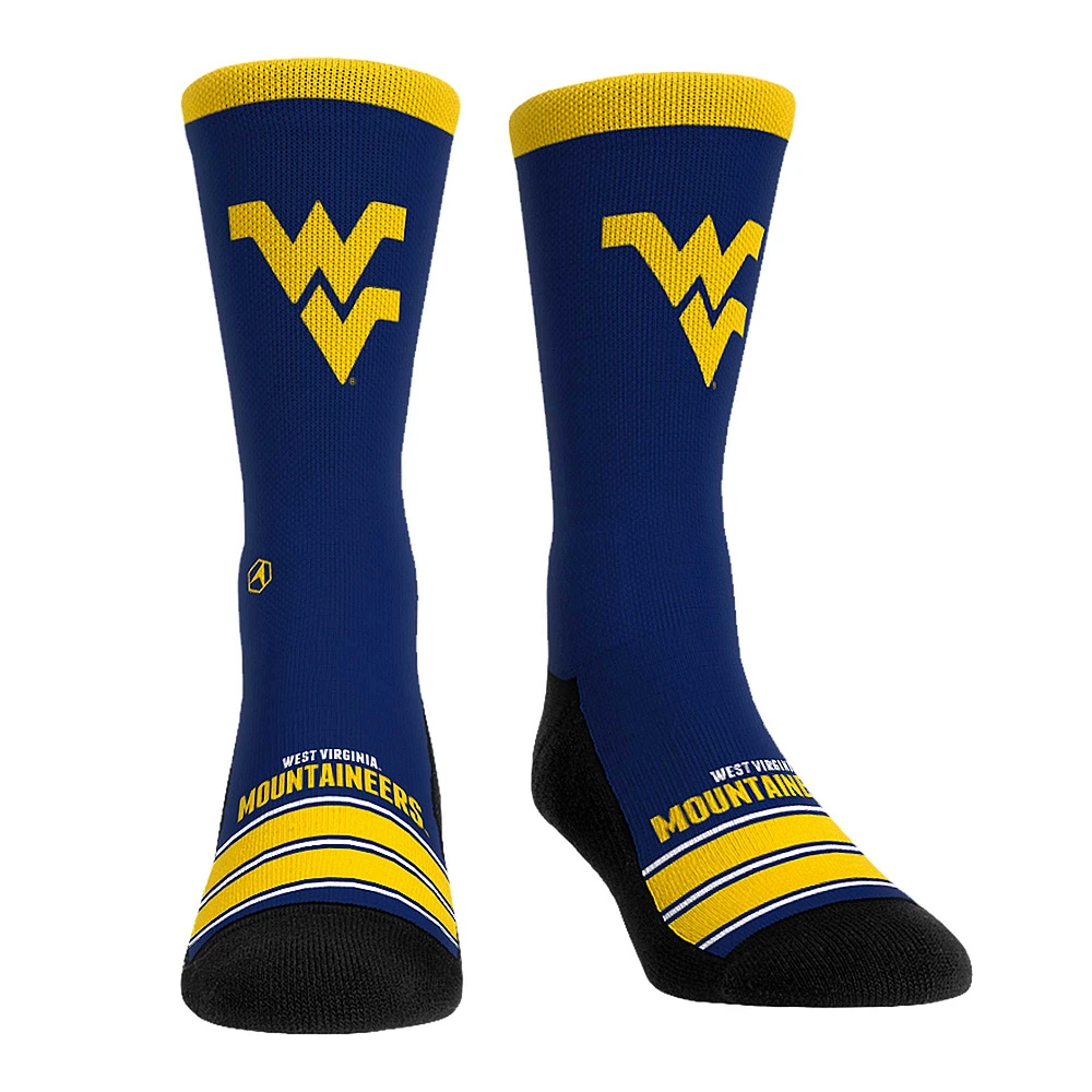 Chaussettes unisexes Rock Em Socks West Virginia Mountaineers Gametime Stripe Crew