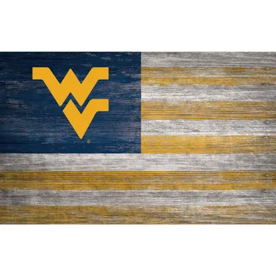 West Virginia Mountaineers 11'' x 19'' Distressed Flag Sign