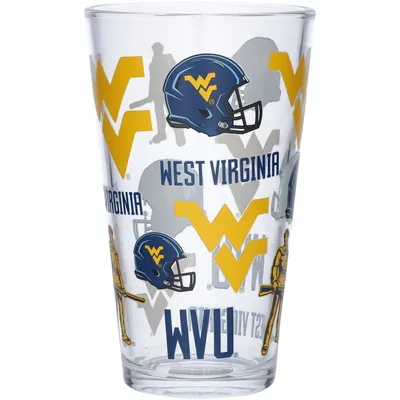 West Virginia Mountaineers 16oz. Allover Print Pint Glass