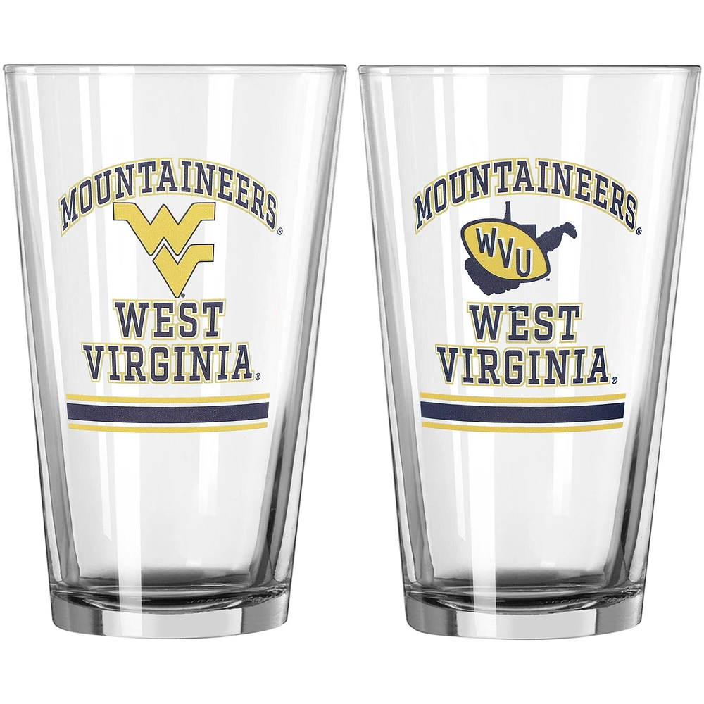 Alpinistes de Virginie-Occidentale 16oz. Verre à pinte, paquet de deux