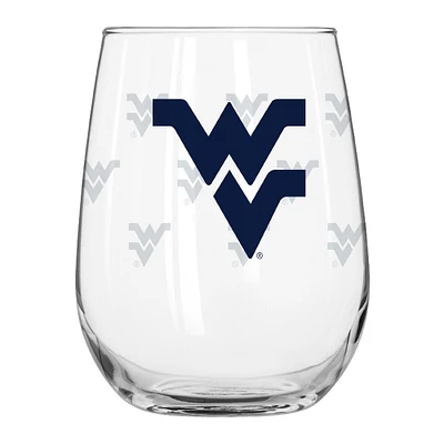 Verre à boisson incurvé de 16 oz avec logo gravé satiné des West Virginia Mountaineers