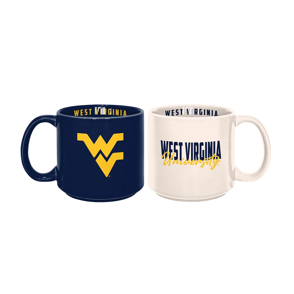 Lot de 2 tasses empilables de 15 oz des West Virginia Mountaineers