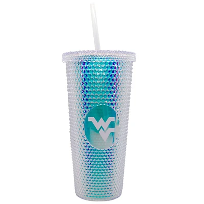 West Virginia Mountaineers 24oz. Iridescent Studded Travel Tumbler with Straw