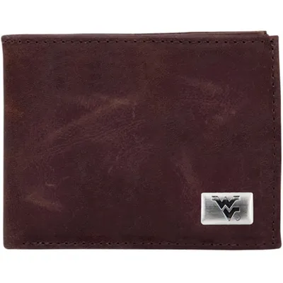 West Virginia Mountaineers Leather Billfold Wallet - Brown