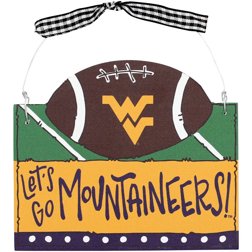 West Virginia Mountaineers Logo Football Ornament