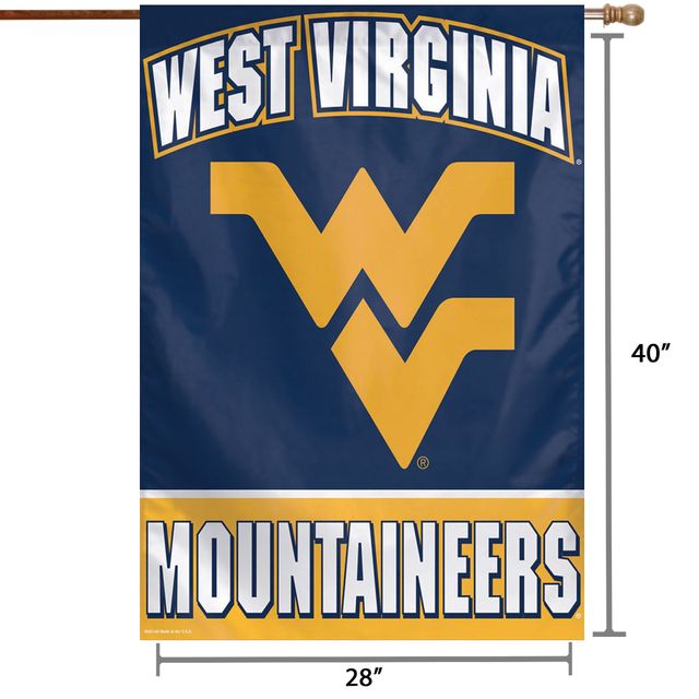 WinCraft West Virginia Mountaineers Bannière verticale simple face avec nom complet 71 x 101,6 cm