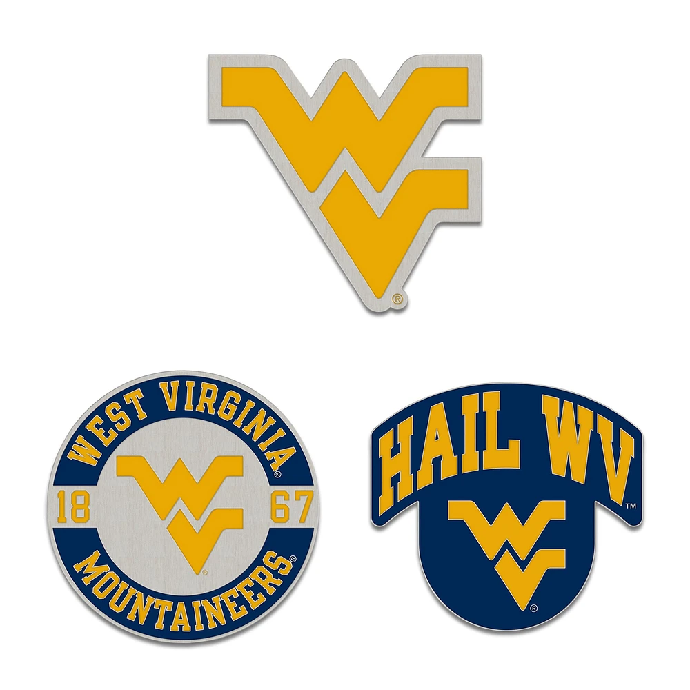 Ensemble de pin de collection en trois pièces WinCraft West Virginia Mountaineers