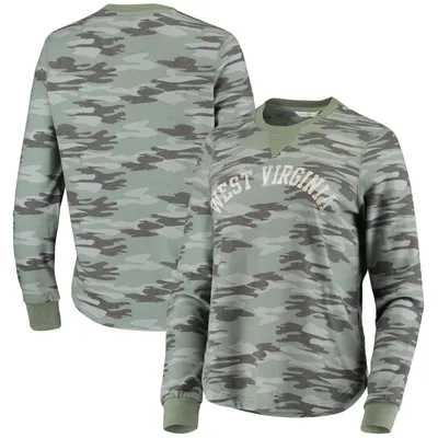 West Virginia Mountaineers Women's Comfy Pullover Sweatshirt - Camo