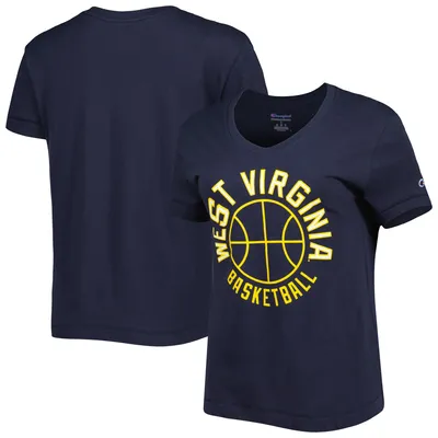 West Virginia Mountaineers Champion Women's Basketball V-Neck T-Shirt - Navy