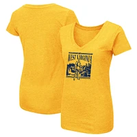 Colosseum Gold West Virginia Mountaineers 2024 Fan Almost Heaven T-shirt à col en V pour femmes