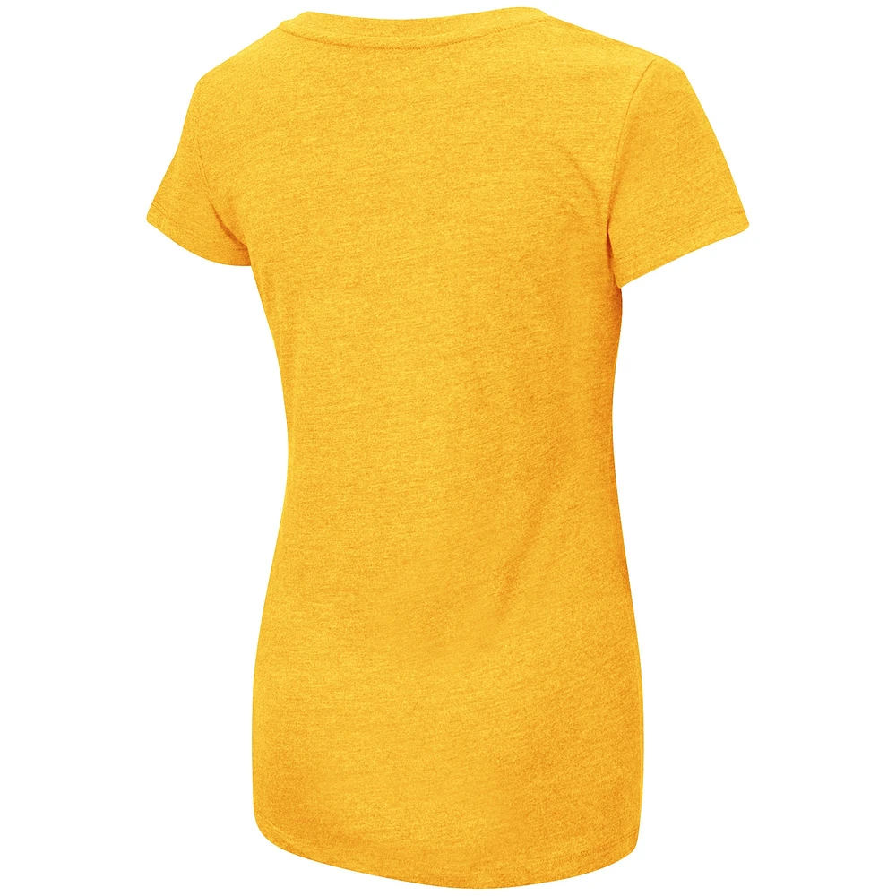 Women's Colosseum Gold West Virginia Mountaineers 2024 Fan V-Neck T-Shirt