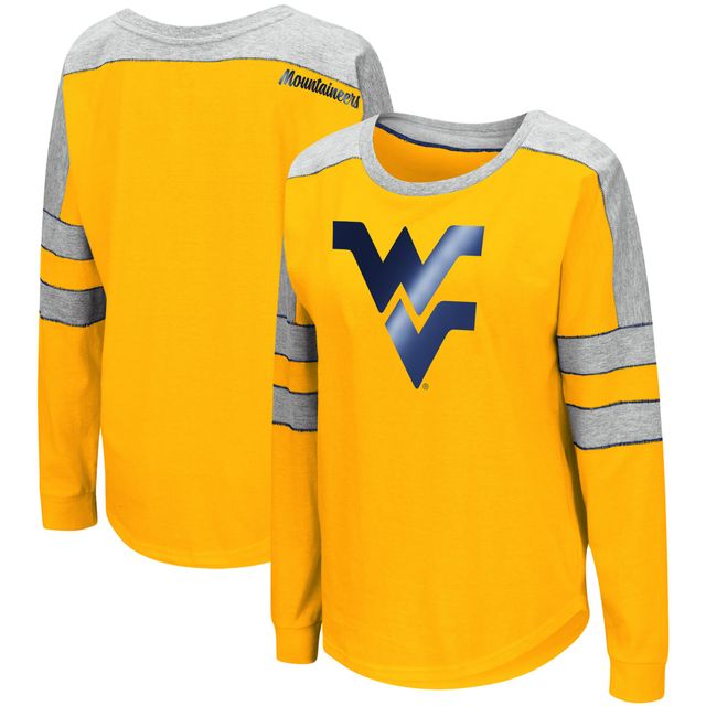 Colosseum Gold West Virginia Mountaineers Trey Dolman T-shirt à manches longues pour femme