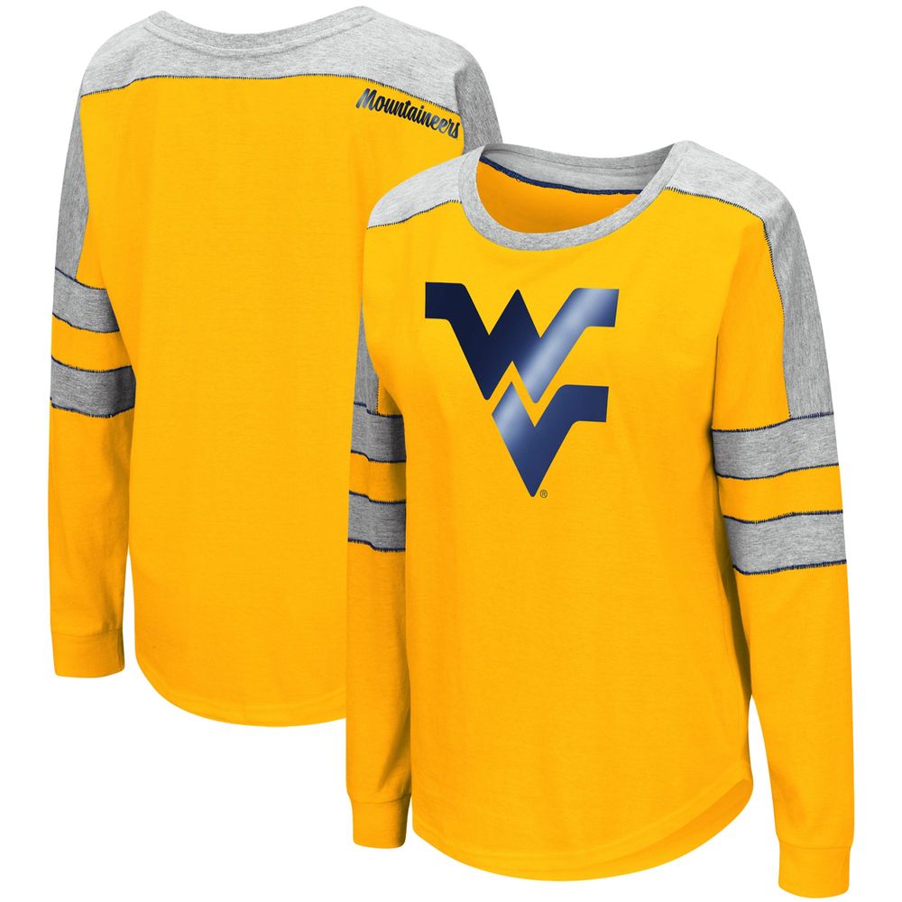 Women's Colosseum Gold West Virginia Mountaineers Trey Dolman Long Sleeve T-Shirt