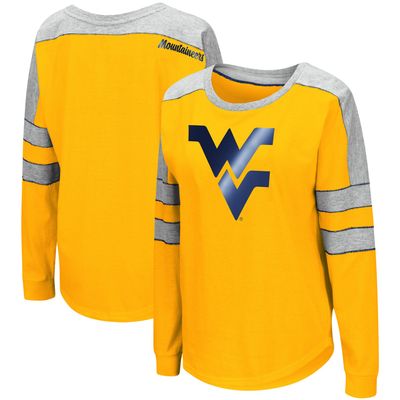 Women's Colosseum Gold West Virginia Mountaineers Trey Dolman Long Sleeve T-Shirt