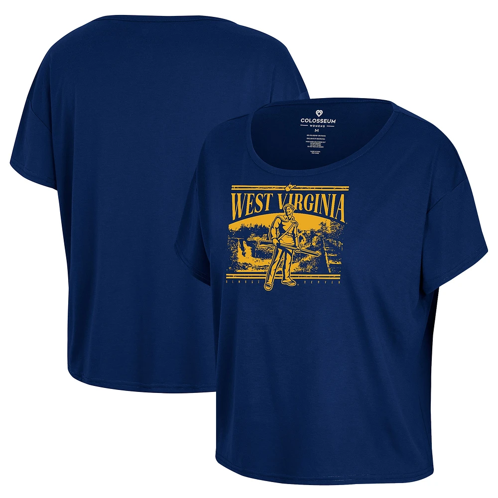 T-shirt pour femme Colosseum Navy West Virginia Mountaineers 2024 Fan Almost Heaven