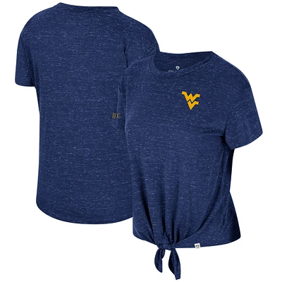 Women's Colosseum Navy West Virginia Mountaineers Finalists Tie-Front T-Shirt