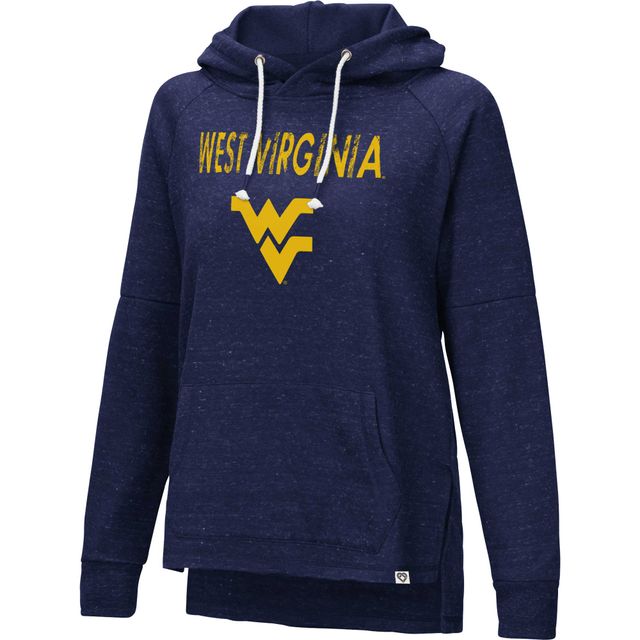 Chandail à capuchon Nollie Raglan Slub pour femmes Colosseum Navy West Virginia Mountaineers