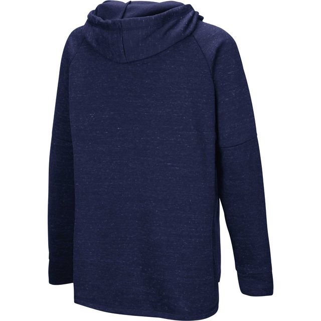 Chandail à capuchon Nollie Raglan Slub pour femmes Colosseum Navy West Virginia Mountaineers