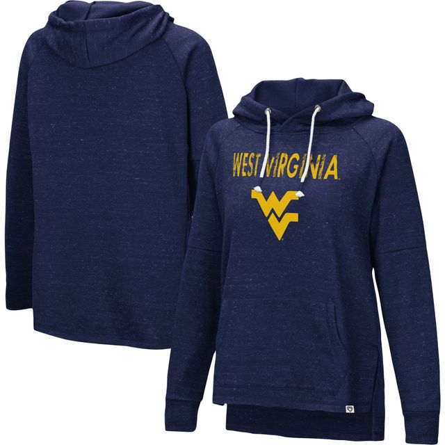Chandail à capuchon Nollie Raglan Slub pour femmes Colosseum Navy West Virginia Mountaineers
