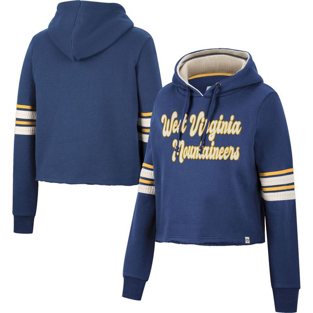 Sweat à capuche court Colosseum Navy West Virginia Mountaineers pour femme