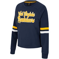 Women's Colosseum Navy West Virginia Mountaineers Talent Competition Raglan Pullover Sweatshirt