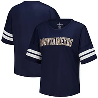 T-shirt surdimensionné à sequins pour femme Colosseum Navy West Virginia Mountaineers Treasure