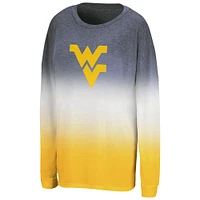 T-shirt à manches longues Winkle Dip Dye bleu marine pour femme des West Virginia Mountaineers de Colosseum