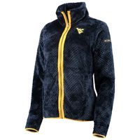 Women's Columbia Navy West Virginia Mountaineers Fireside II Sherpa Full-Zip Jacket