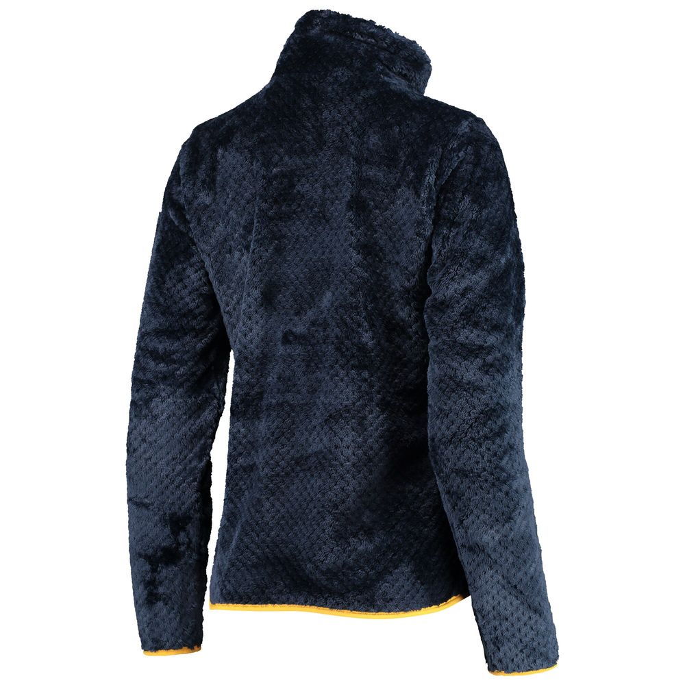 Women's Columbia Navy West Virginia Mountaineers Fireside II Sherpa Full-Zip Jacket