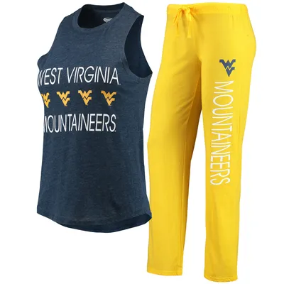 West Virginia Mountaineers Concepts Sport Women's Tank Top & Pants Sleep Set - Gold/Navy