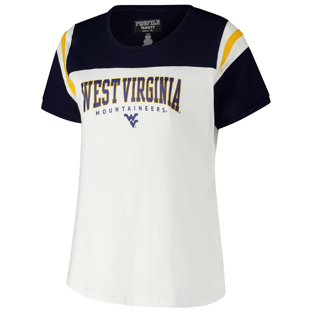 Women's Fanatics  White West Virginia Mountaineers Plus Winning Gear T-Shirt