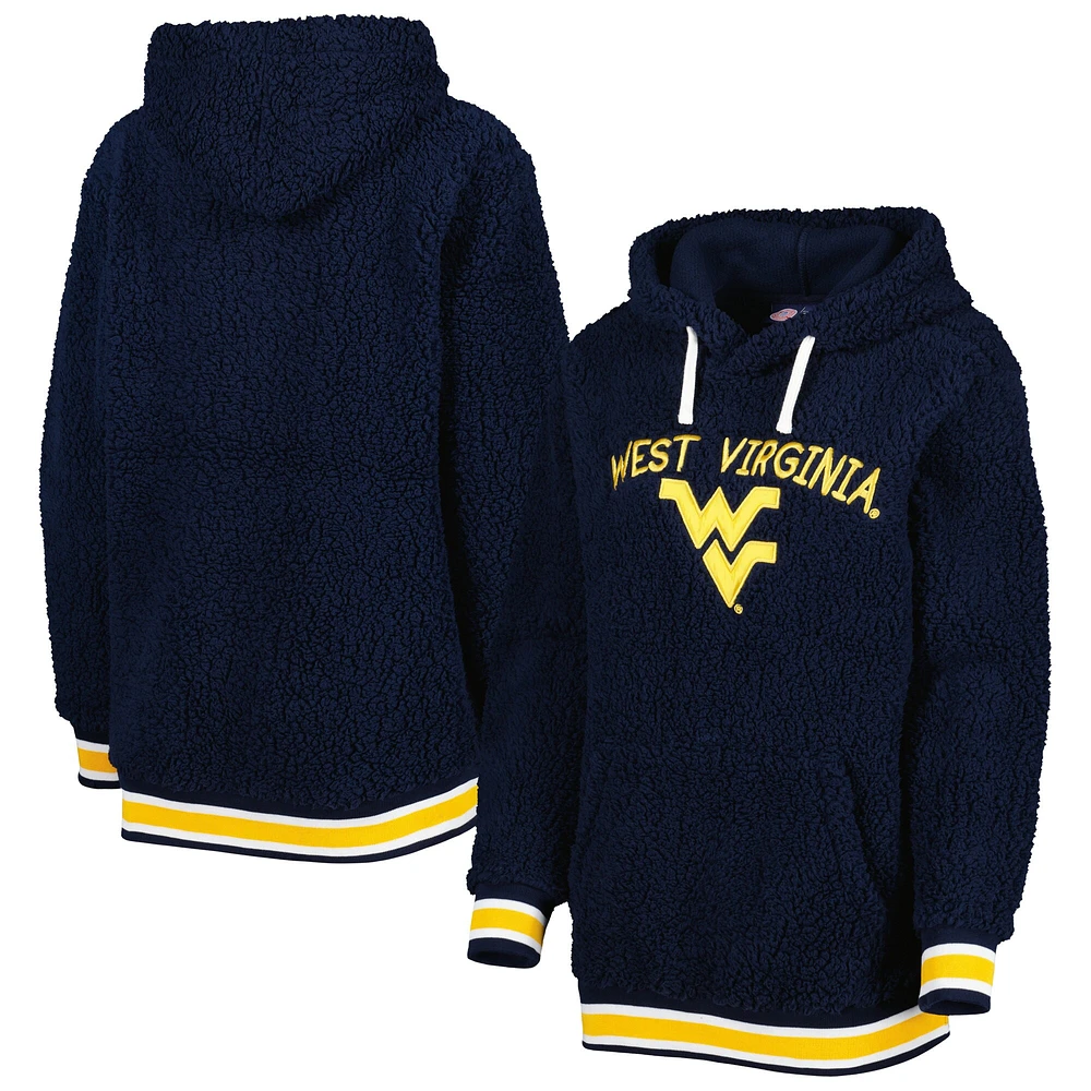 Sweat à capuche Sherpa G-III 4Her by Carl Banks Navy West Virginia Mountaineers Game Over pour femme