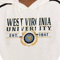 Women's Gameday Couture Cream West Virginia Mountaineers Down, Set, Go Pullover Hoodie and Shorts Set