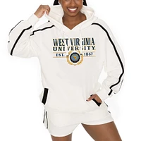 Ensemble sweat à capuche et short pour femme Gameday Couture Cream West Virginia Mountaineers Down, Set, Go