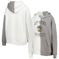 Sweat à capuche fendu Gameday Couture Mountaineers gris/blanc pour femme