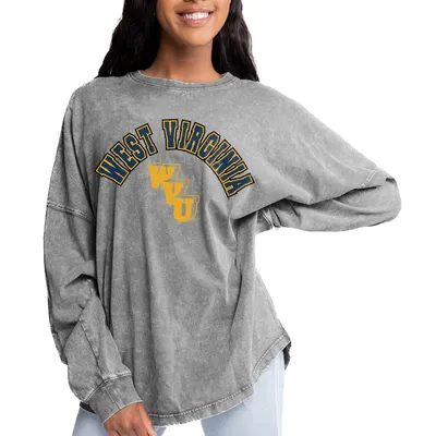 West Virginia Mountaineers Gameday Couture Women's Faded Wash Pullover Sweatshirt - Gray