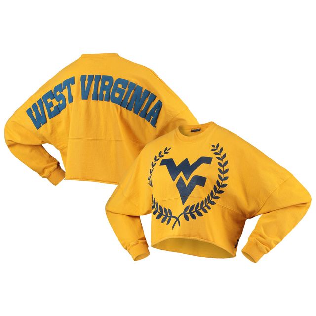 T-shirt à manches longues or West Virginia Mountaineers Laurels pour femme