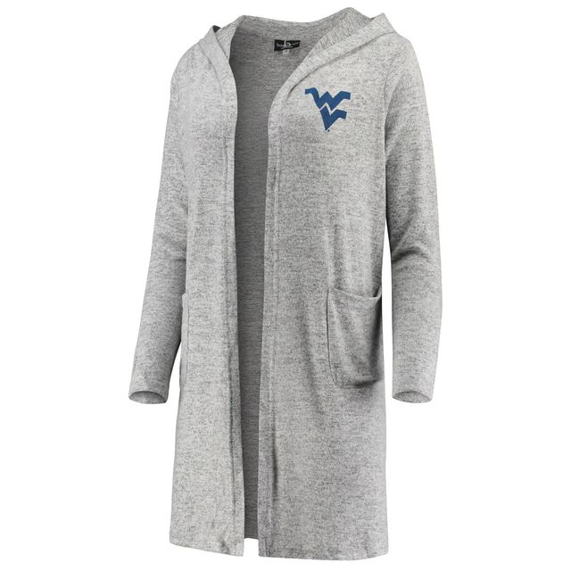 Cardigan à capuche gris chiné pour femme West Virginia Mountaineers Cuddle Soft Duster Tri-Blend