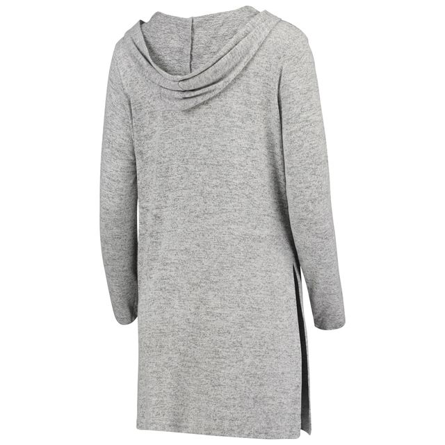 Cardigan à capuche gris chiné pour femme West Virginia Mountaineers Cuddle Soft Duster Tri-Blend