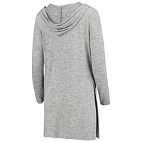 Women's Heathered Gray West Virginia Mountaineers Cuddle Soft Duster Tri-Blend Hooded Cardigan