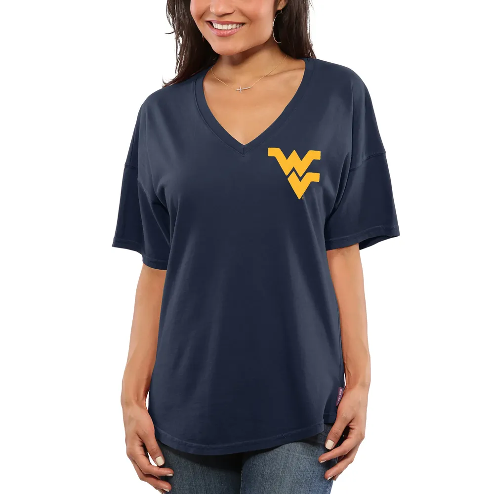 T-shirt oversize en jersey pour femme West Virginia Mountaineers Spirit bleu marine