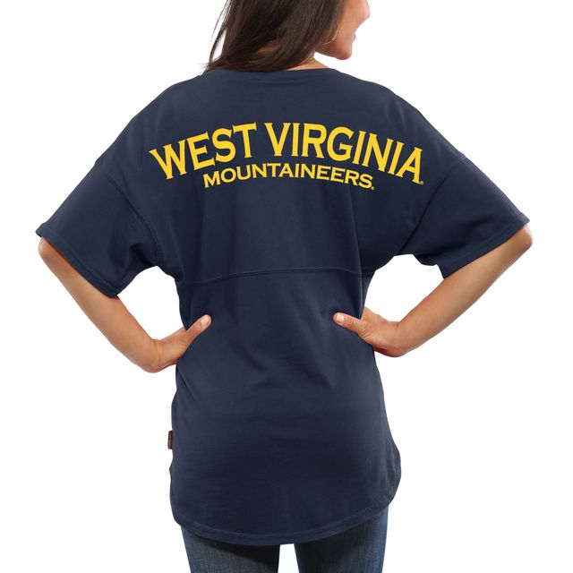 T-shirt oversize en jersey pour femme West Virginia Mountaineers Spirit bleu marine