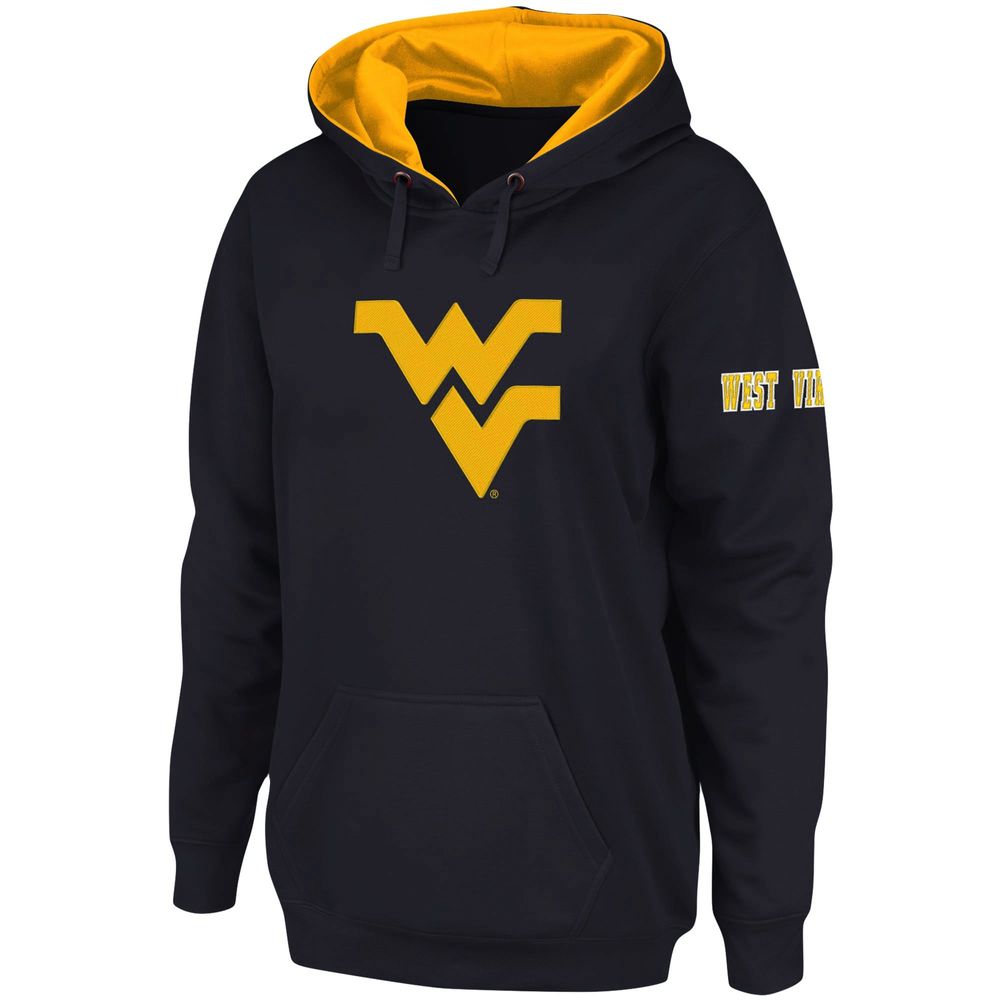 Women's Navy West Virginia Mountaineers Team Big Logo Pullover Hoodie