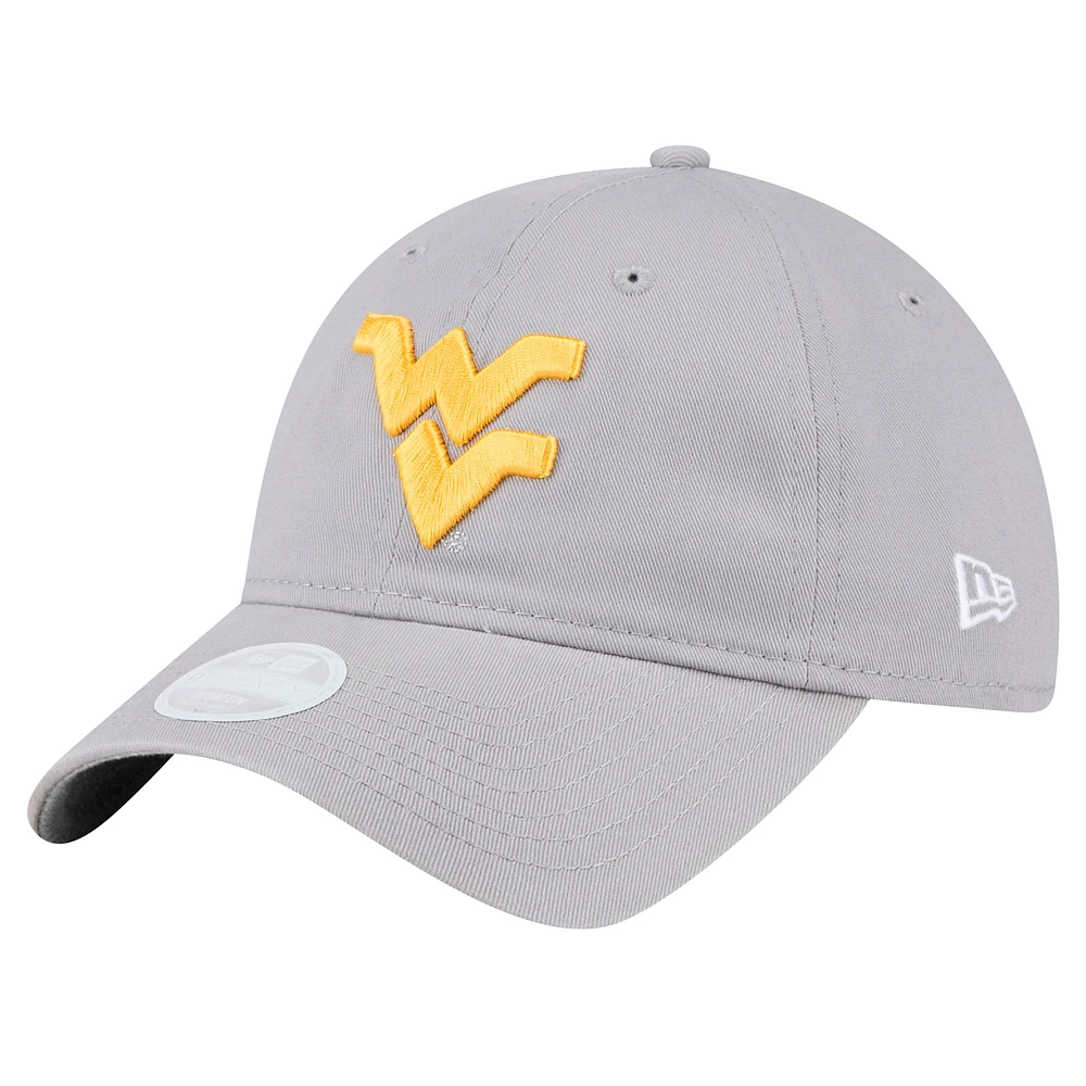 Women's New Era Gray West Virginia Mountaineers Logo 9TWENTY Adjustable Hat