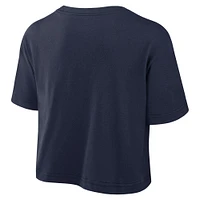 Women's Nike Navy West Virginia Mountaineers Power Pursuit Athletic Prep Arch Performance Cropped T-Shirt