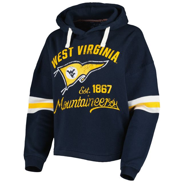 Sweat à capuche Pressbox West Virginia Mountaineers Super Pennant pour femme, bleu marine