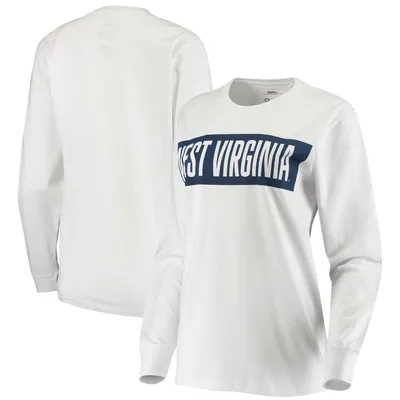 West Virginia Mountaineers Pressbox Women's Big Block Whiteout Long Sleeve T-Shirt - White