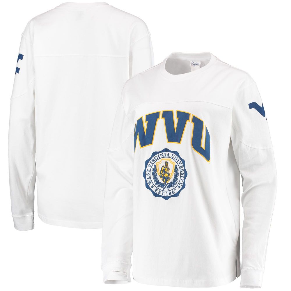 Women's Pressbox White West Virginia Mountaineers Edith Long Sleeve T-Shirt