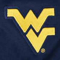 Women's Pro Standard Navy West Virginia Mountaineers Sequin Boxy Cropped Pullover Sweatshirt